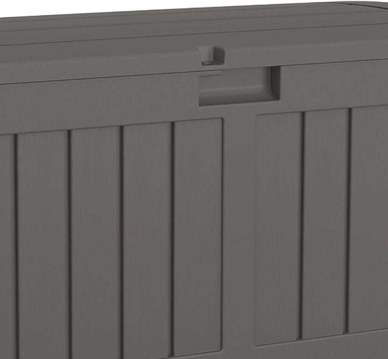 Suncast Suncast 50 Gallon Plastic Deck Box with Molded Lockable Feature for Home, Gray