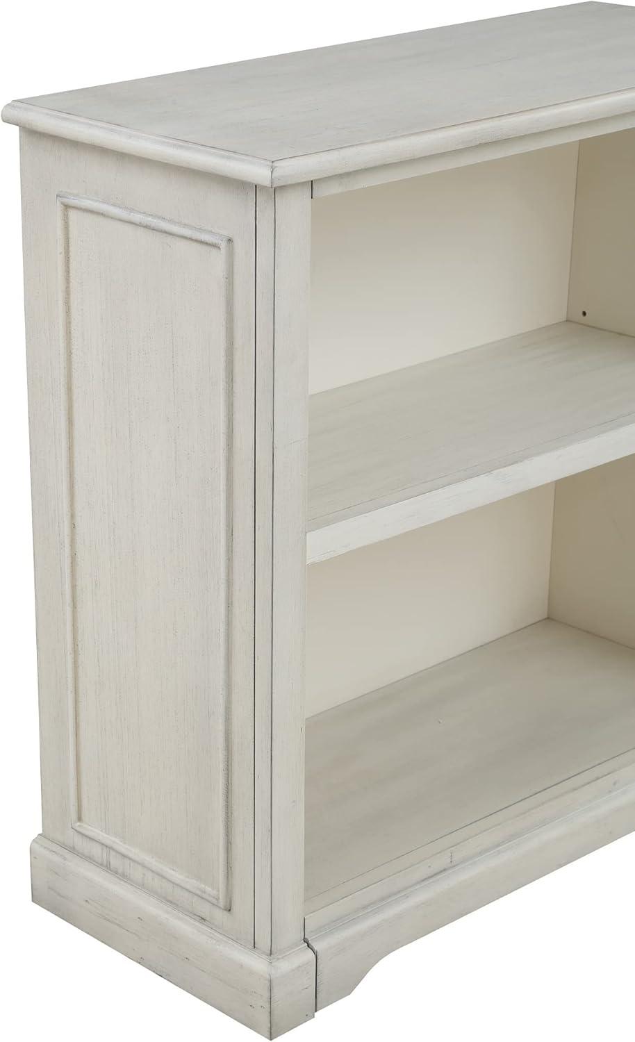 Country Meadows 2-Shelf Engineered Wood Bookcase in Antique White