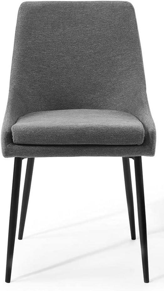 Modway Viscount 19" Fabric Dining Chairs in Black/Charcoal (Set of 2)