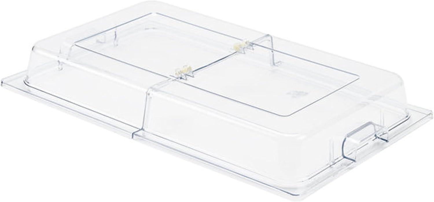 TrueCraftware- 21" x 13" x 3" Full Size Polycarbonate Hinged Dome Cover Opens on both ends Clear Color- Food Pan Cover Pastry Cover Display Cover Serving Platter Cover Clear Food Pan Cover