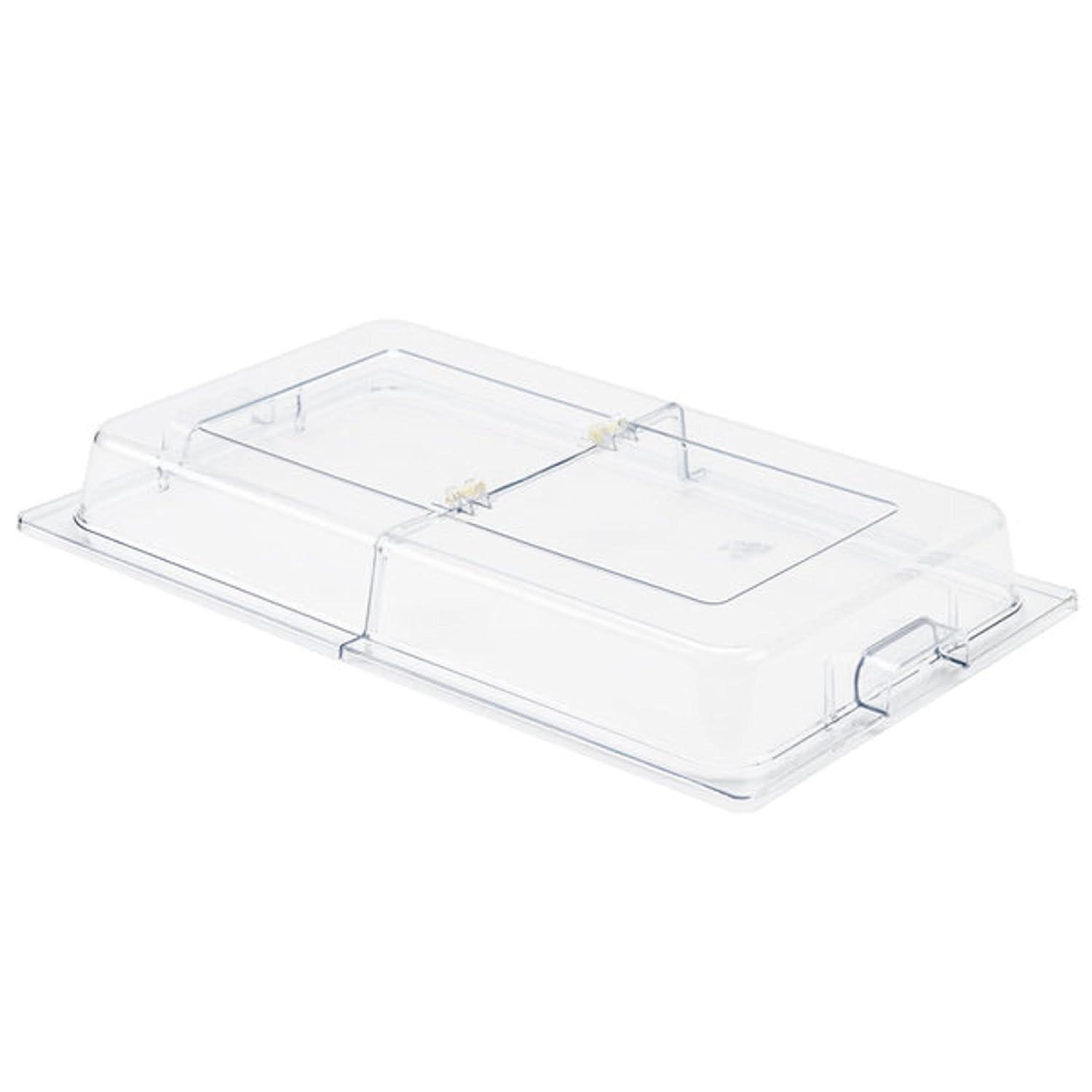 TrueCraftware- 21" x 13" x 3" Full Size Polycarbonate Hinged Dome Cover Opens on both ends Clear Color- Food Pan Cover Pastry Cover Display Cover Serving Platter Cover Clear Food Pan Cover
