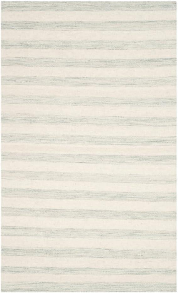 Dhurries DHU575 Hand Woven Runner Rug - Light Blue/Ivory - 2'6"x10' - Safavieh.