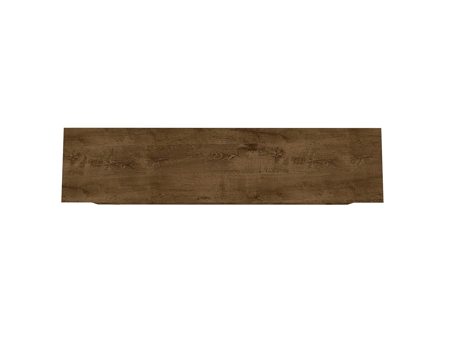 Manhattan Comfort 62.99" Yonkers Sideboard Rustic Brown: Mid-Century Modern, MDF, 4-Door Storage