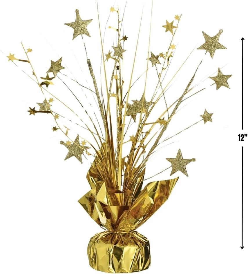 12" Gold Foil Star Spray Tabletop Centerpiece