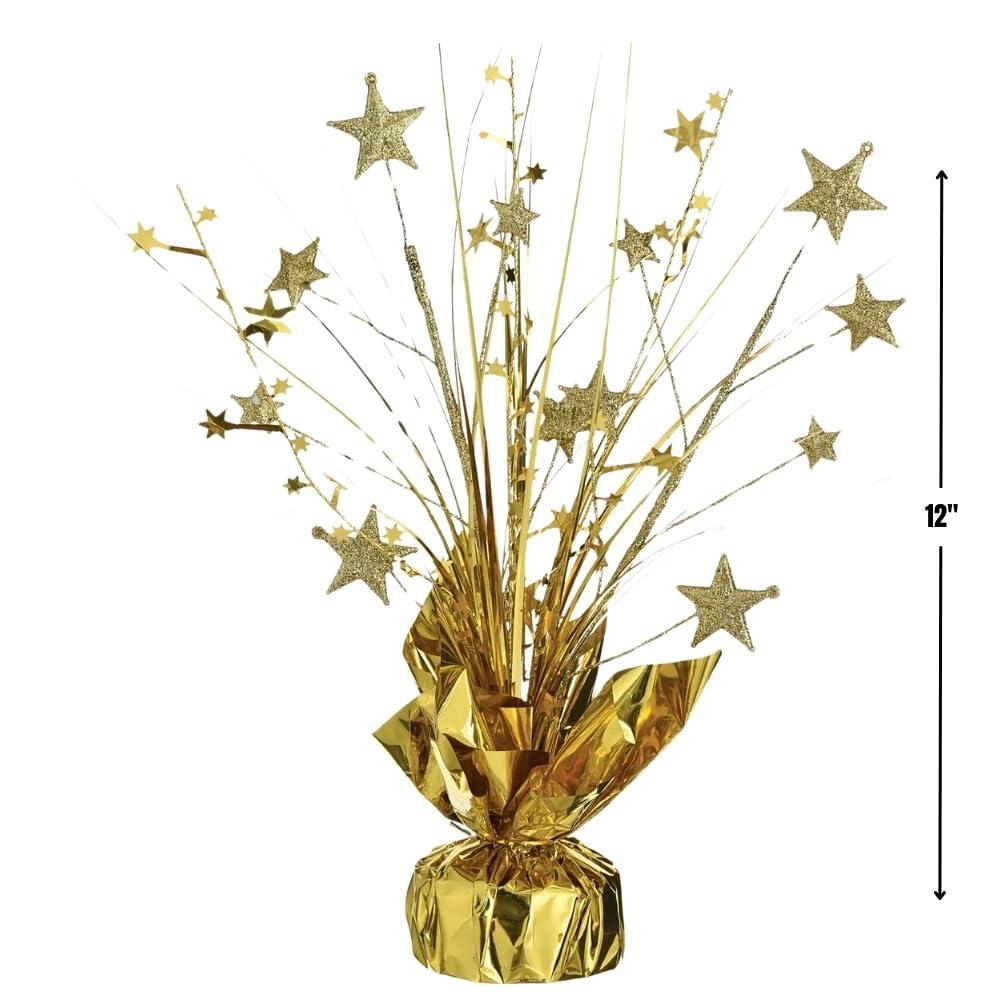 12" Gold Foil Star Spray Tabletop Centerpiece