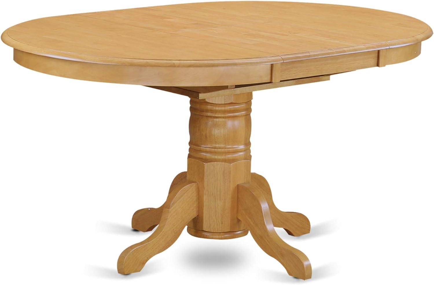 Oak 5-Piece Oval Dining Table Set with Butterfly Leaf