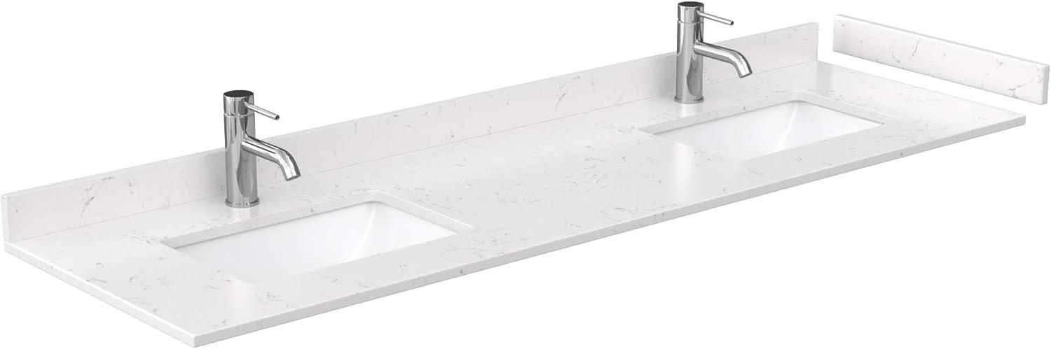 Daria 72'' Double Bathroom Vanity with Carrara Marble Top