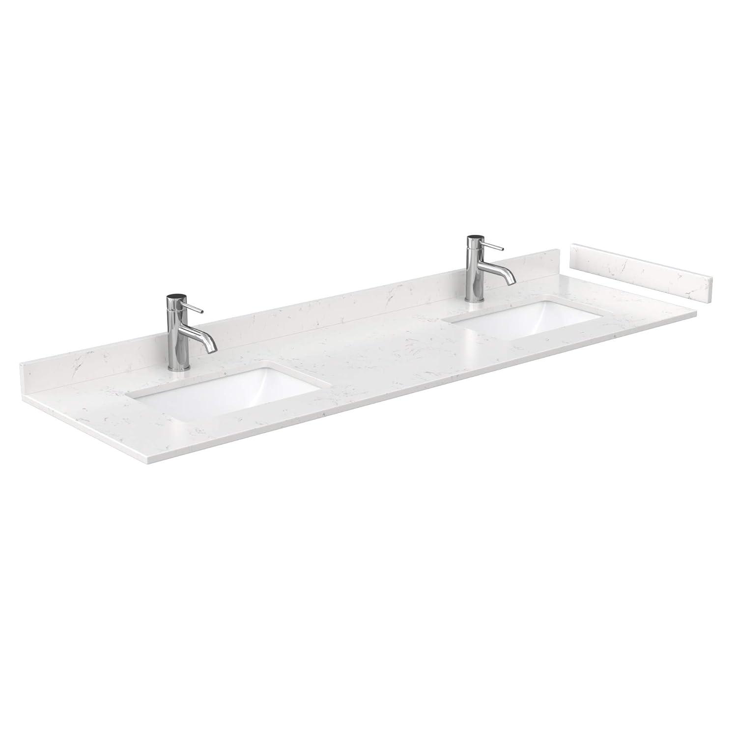 Wyndham Collection Daria 72'' Double Bathroom Vanity with Carrara Marble Top