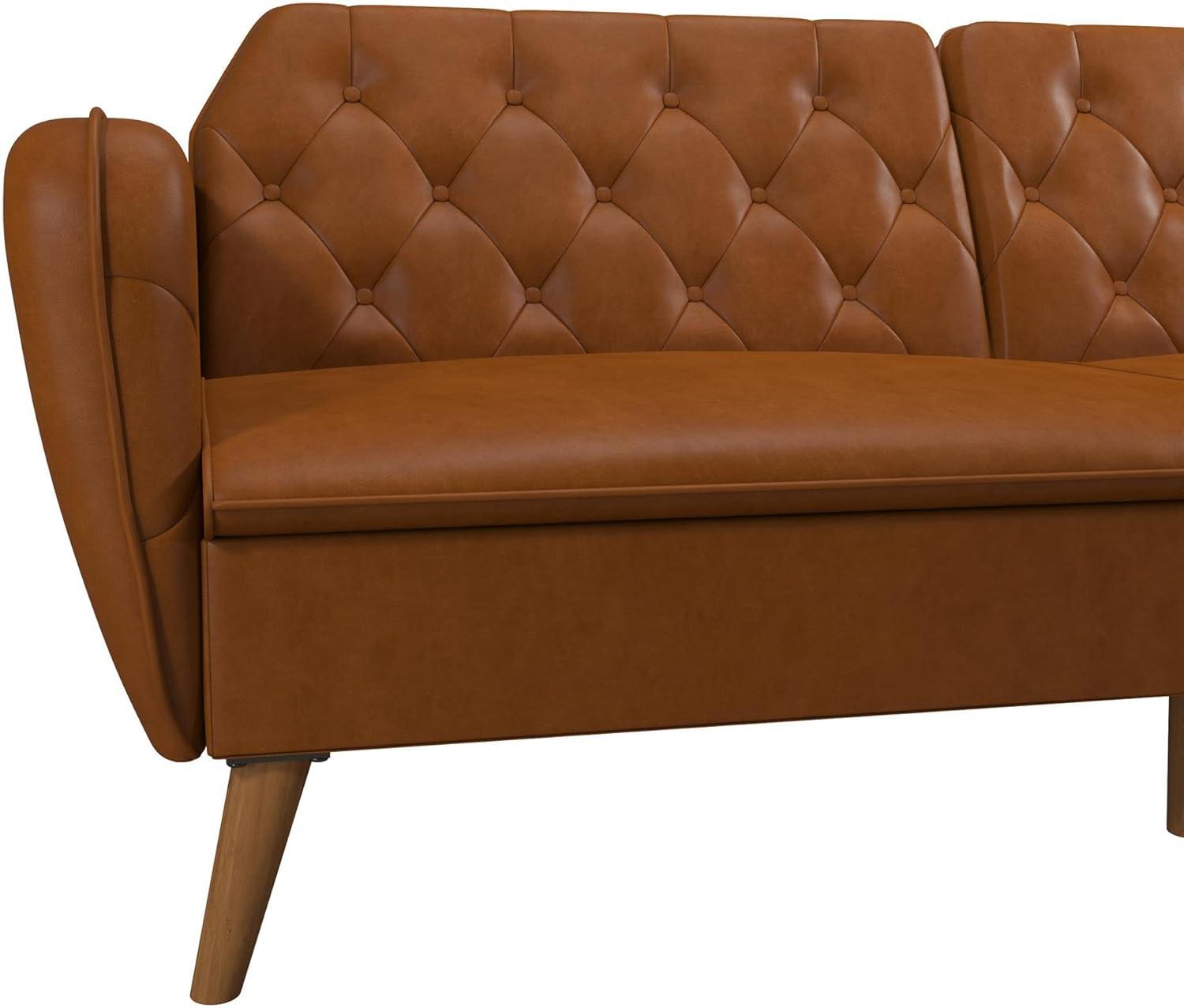 Tallulah Faux Leather Memory Foam Futon