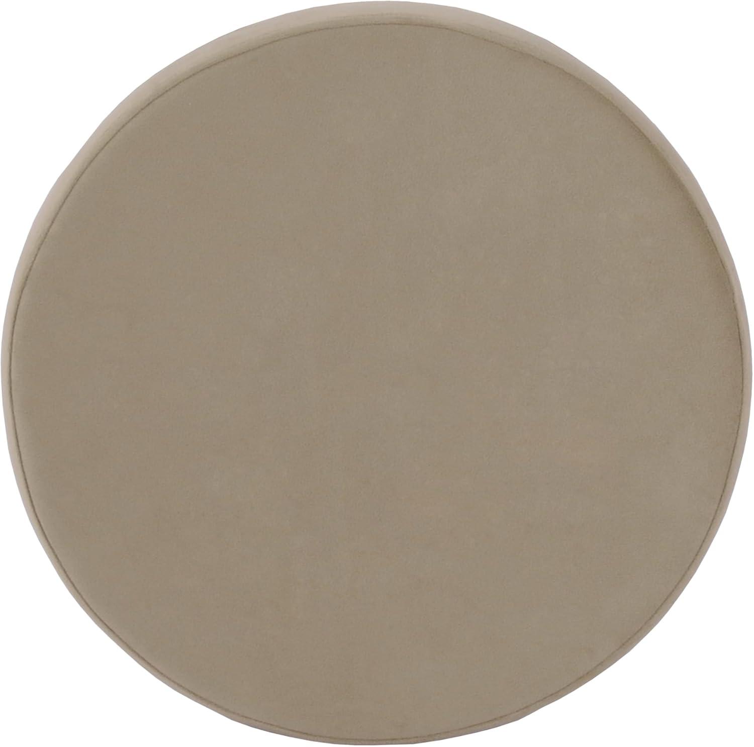 HomePop Round Storage Ottoman, Fawn Velvet