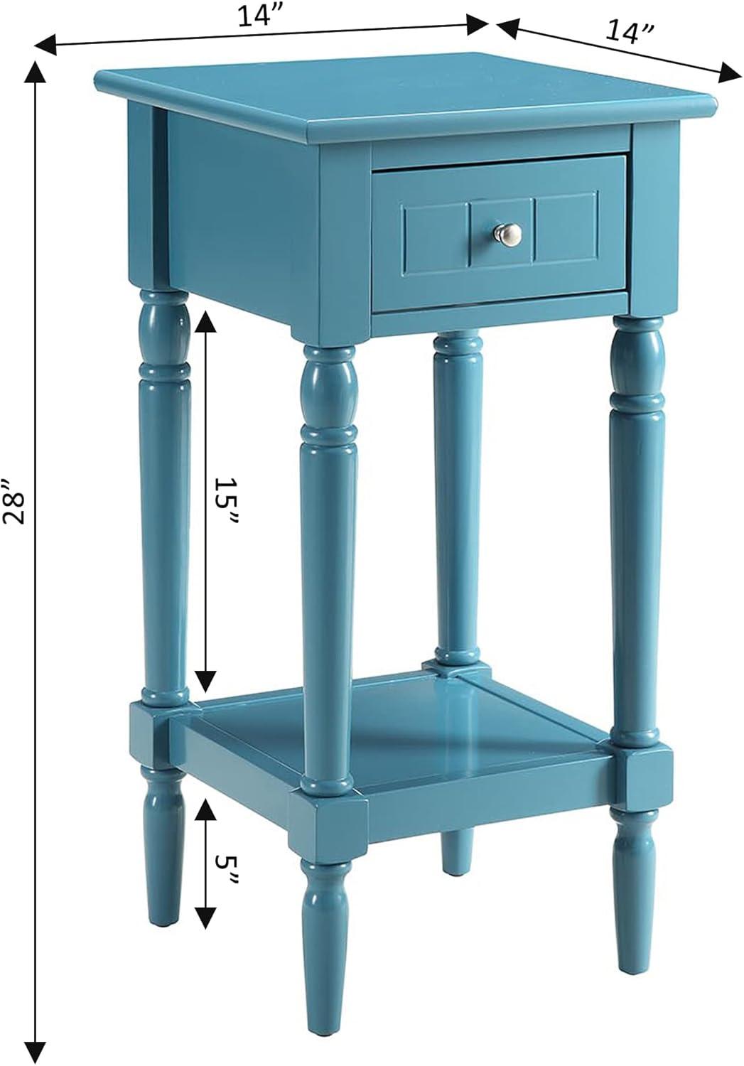 Convenience Concepts French Country Khloe Square End Table in Blue Wood Finish