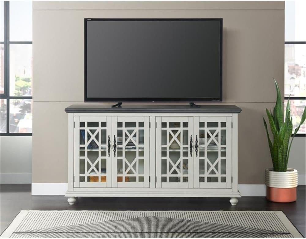 Martin Svensson Home Elegant 63" TV Stand Gray and White