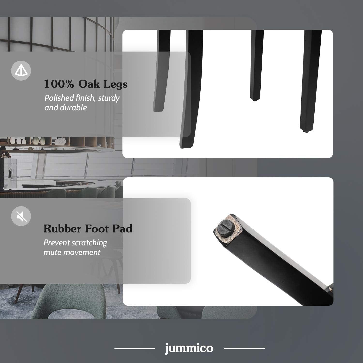 JUMMICO Dining Chair PU Leather Living Room Chairs Modern Kitchen Armless Side Chair with Solid Wood Legs Set of 4(Grey)