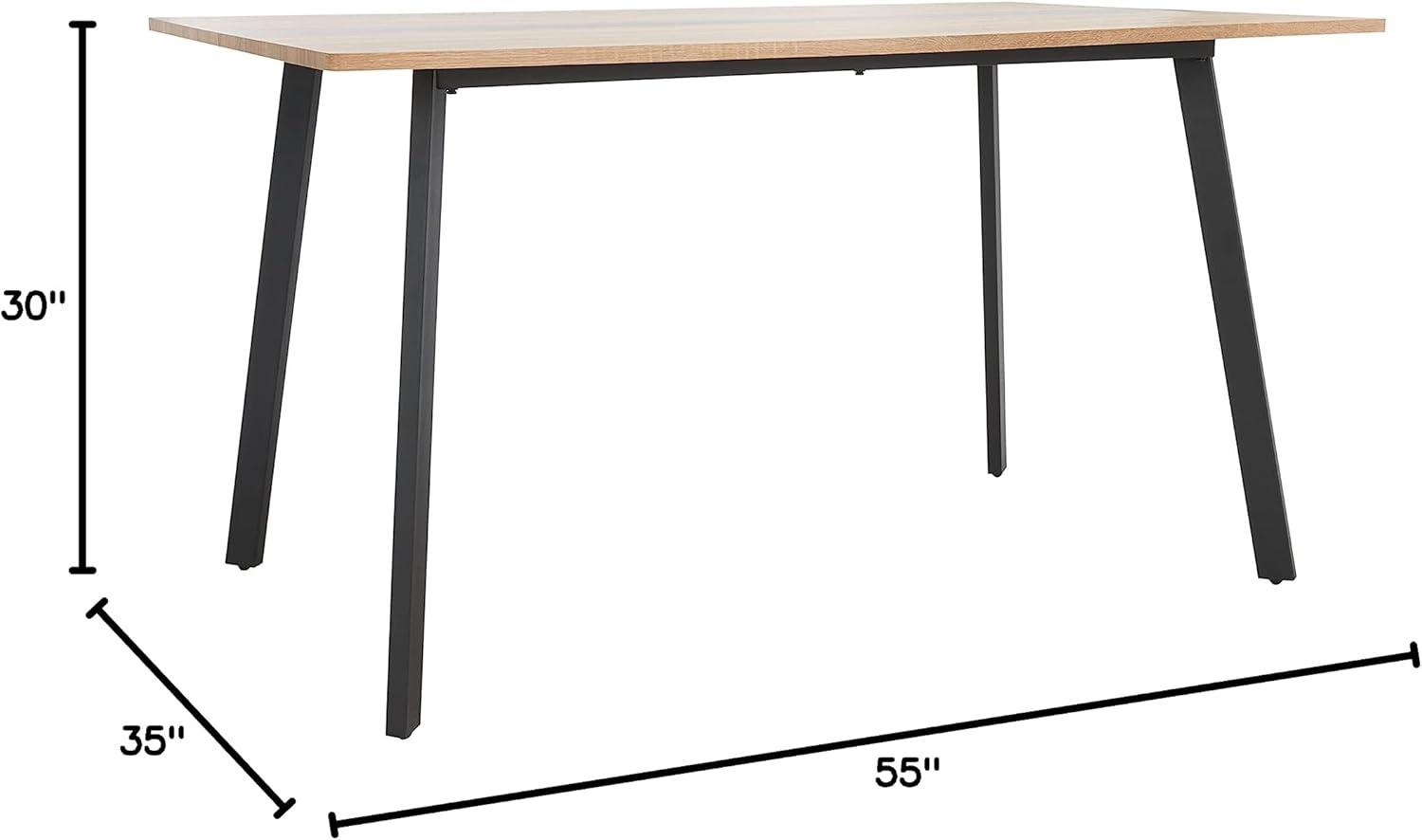 Leith Dining Table - Natural/Black - Safavieh