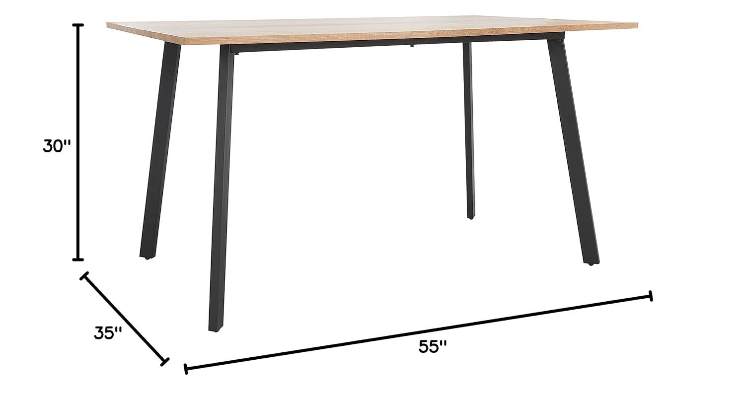 Leith Dining Table - Natural/Black - Safavieh