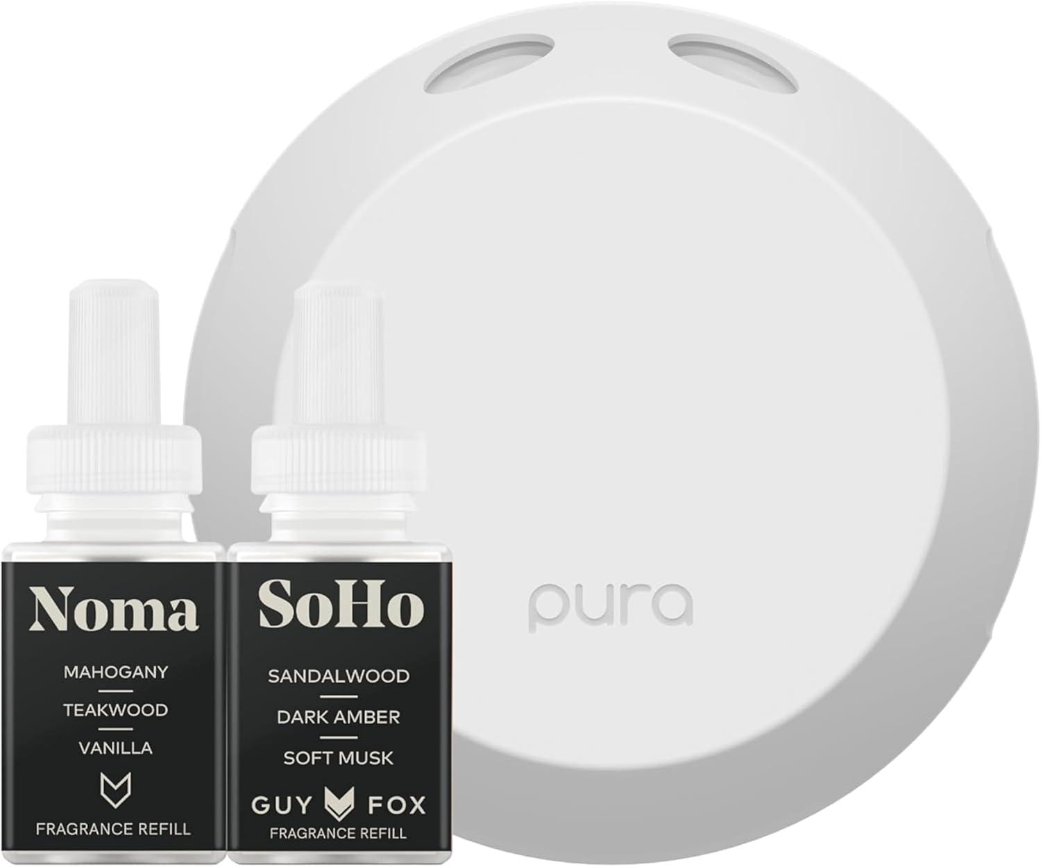 Smart Home Fragrance Diffuser Starter Set - Guy Fox SoHo and Noma Refills - Wi-Fi connected, customizable home scent