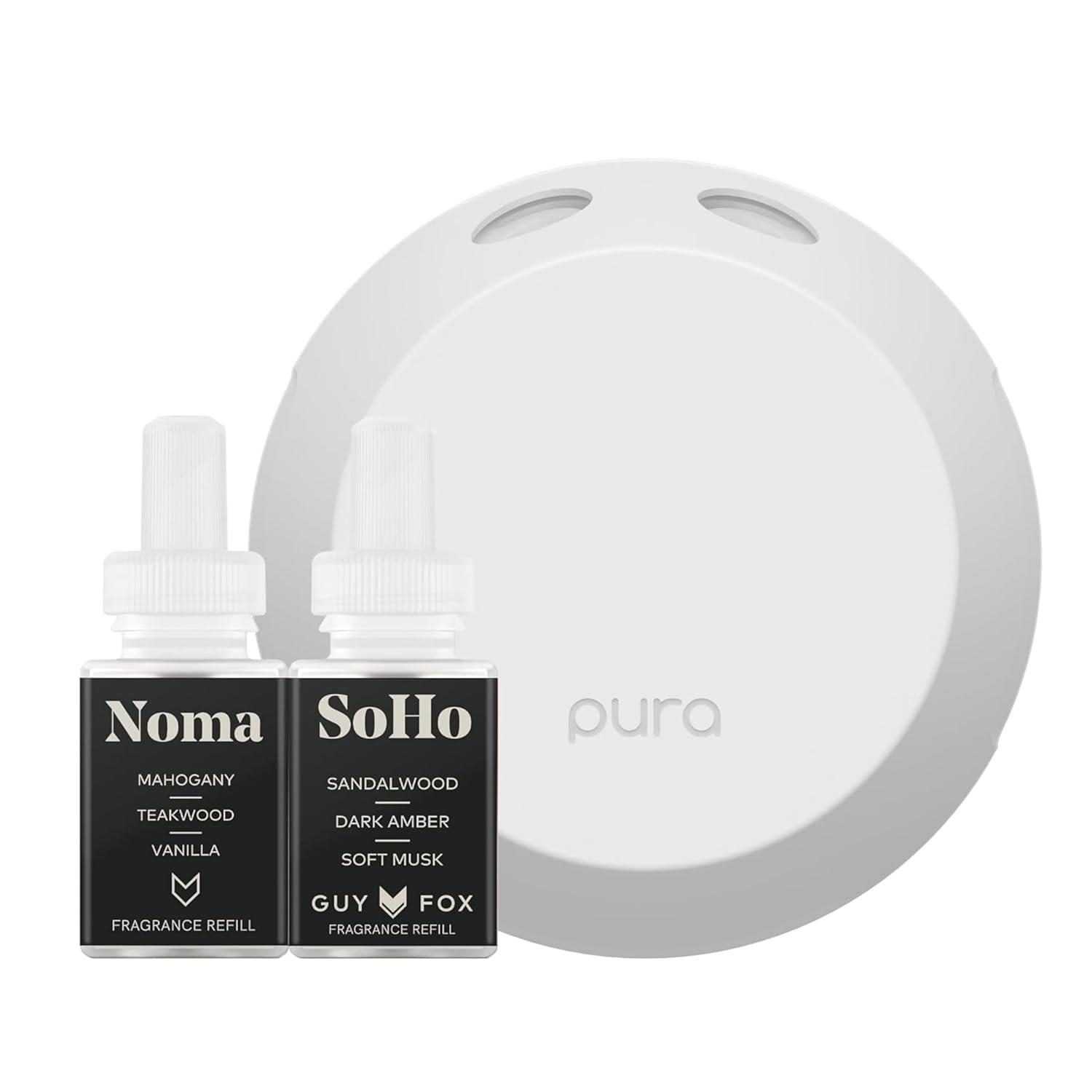 Smart Home Fragrance Diffuser Starter Set - Guy Fox SoHo and Noma Refills - Wi-Fi connected, customizable home scent