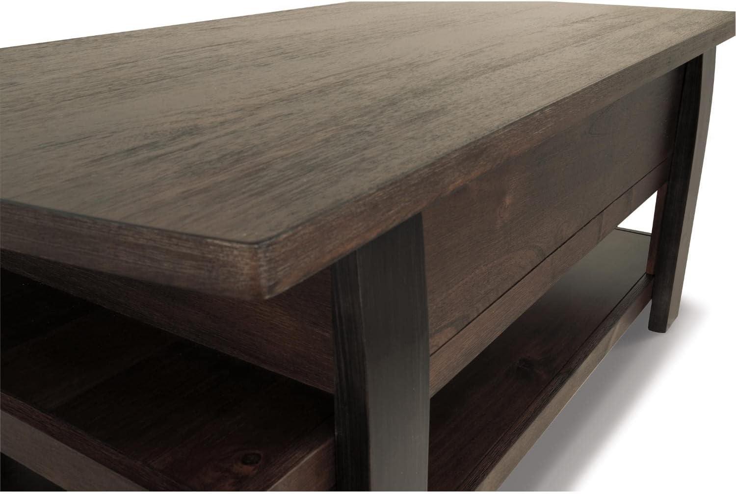 Vailbry Lift Top Cocktail Table Brown - Signature Design by Ashley: UPC 024052498875, Open Shelf, Faux Metal Legs