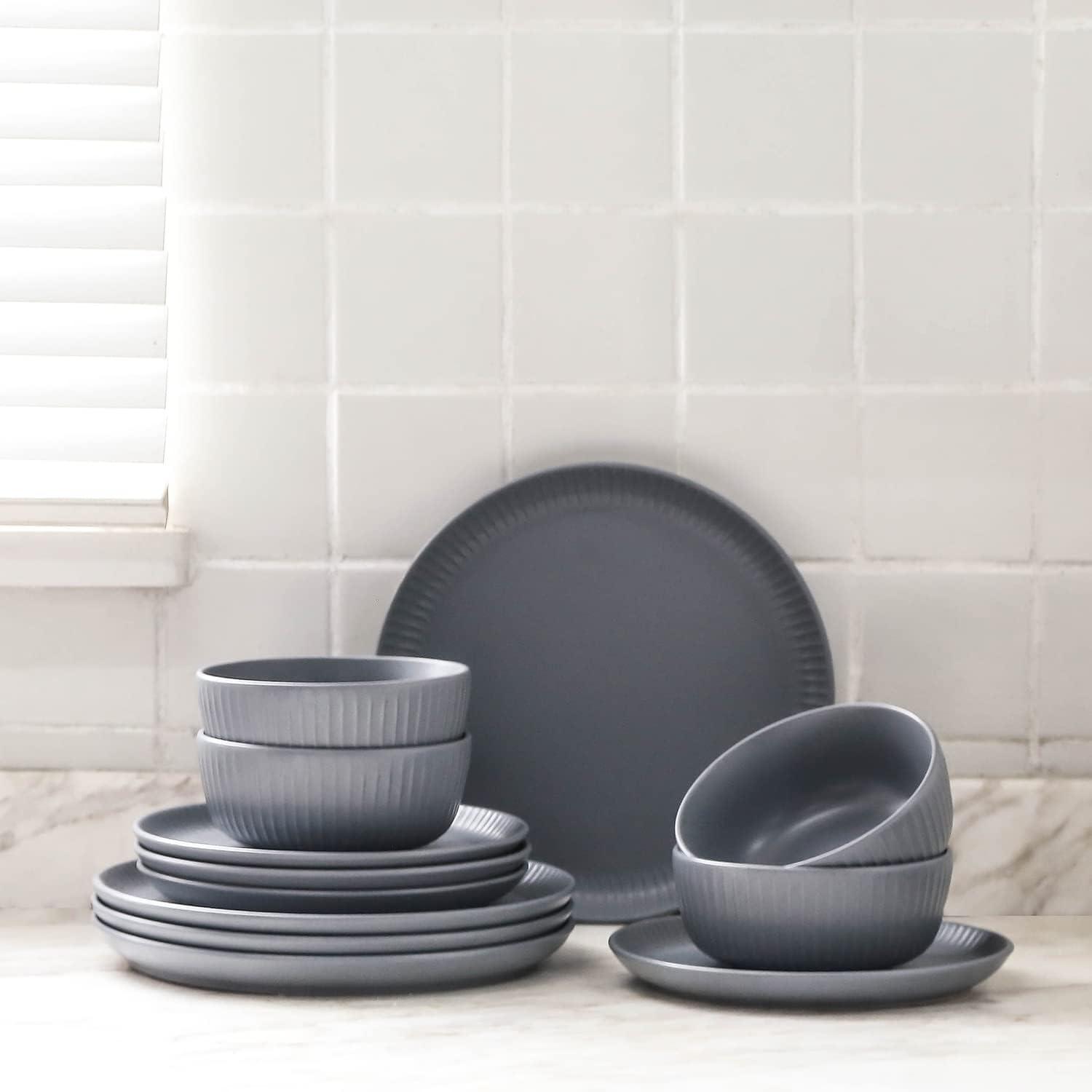 Stone Lain Logan 12-Piece Dinnerware Set Stoneware, Service for 4