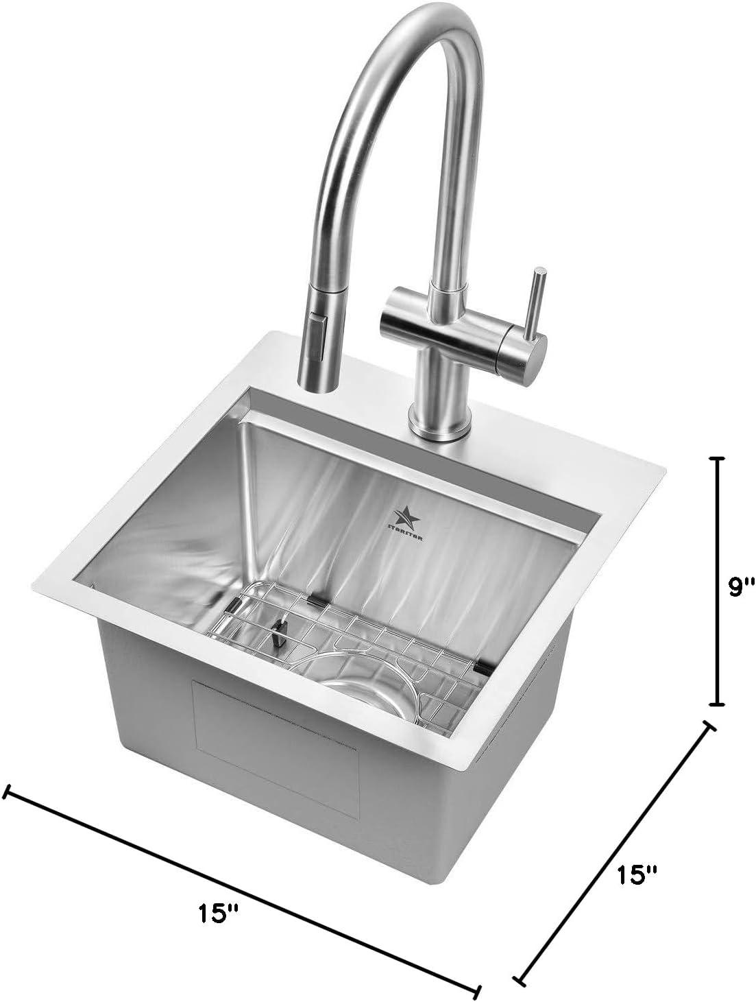 Stainless Steel Single Bowl Drop-In Kitchen Sink with Cutting Board