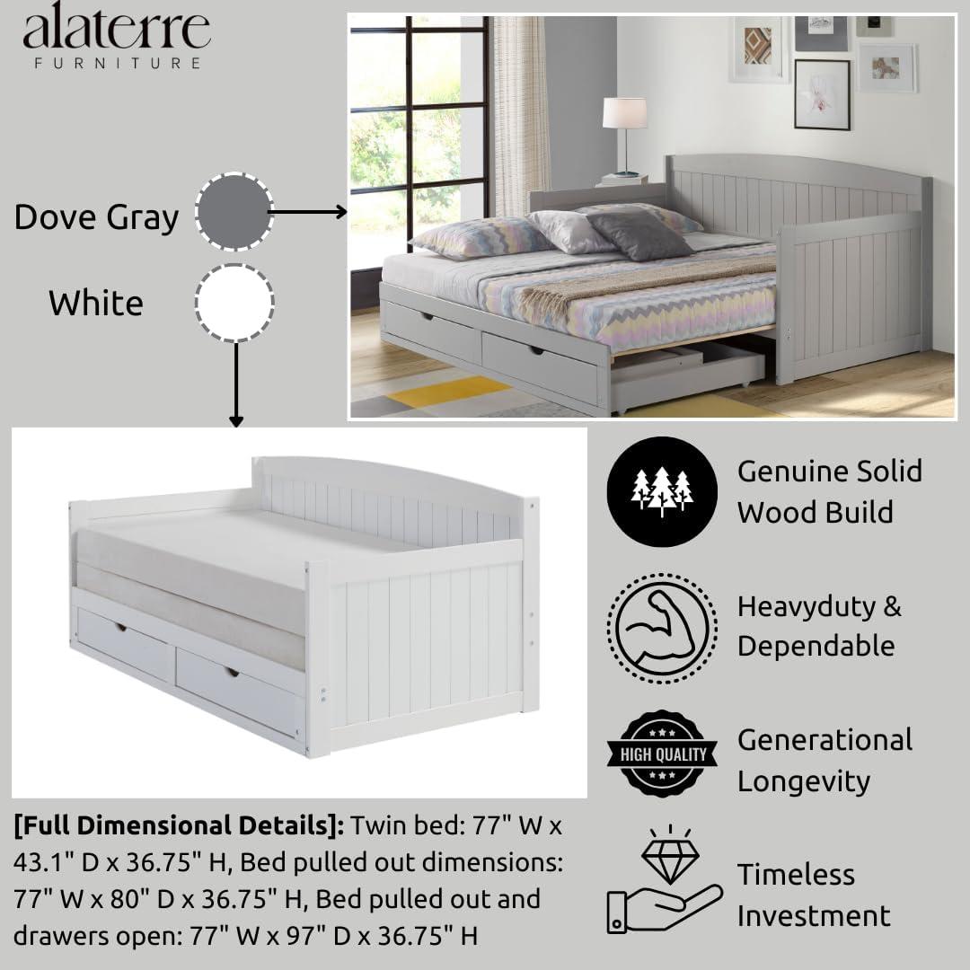 Alaterre Furniture King Harmony Kids' Daybed with Conversion White