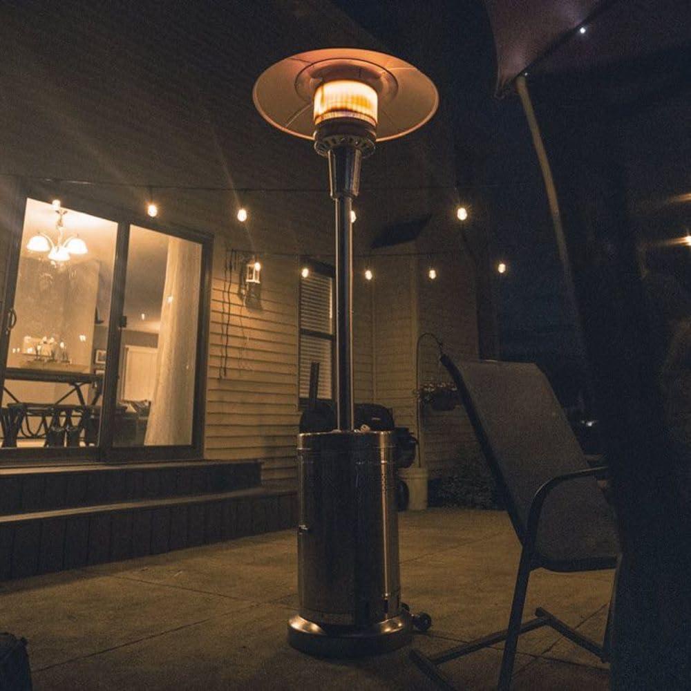 Stainless Steel 87.5" Propane Patio Heater with Dome Reflector