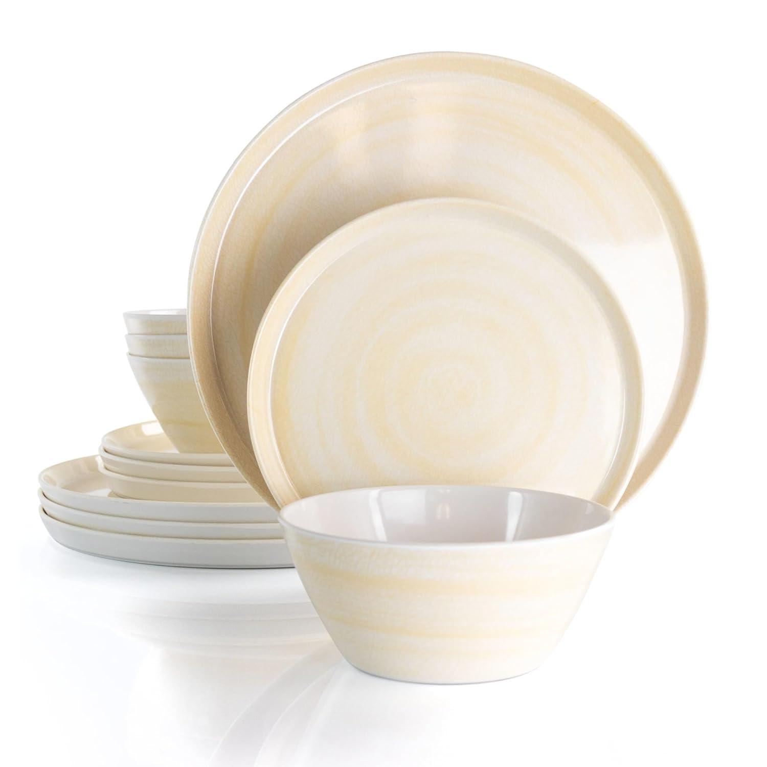 Elama 12 Piece Melamine Dinnerware Set - Service for 4