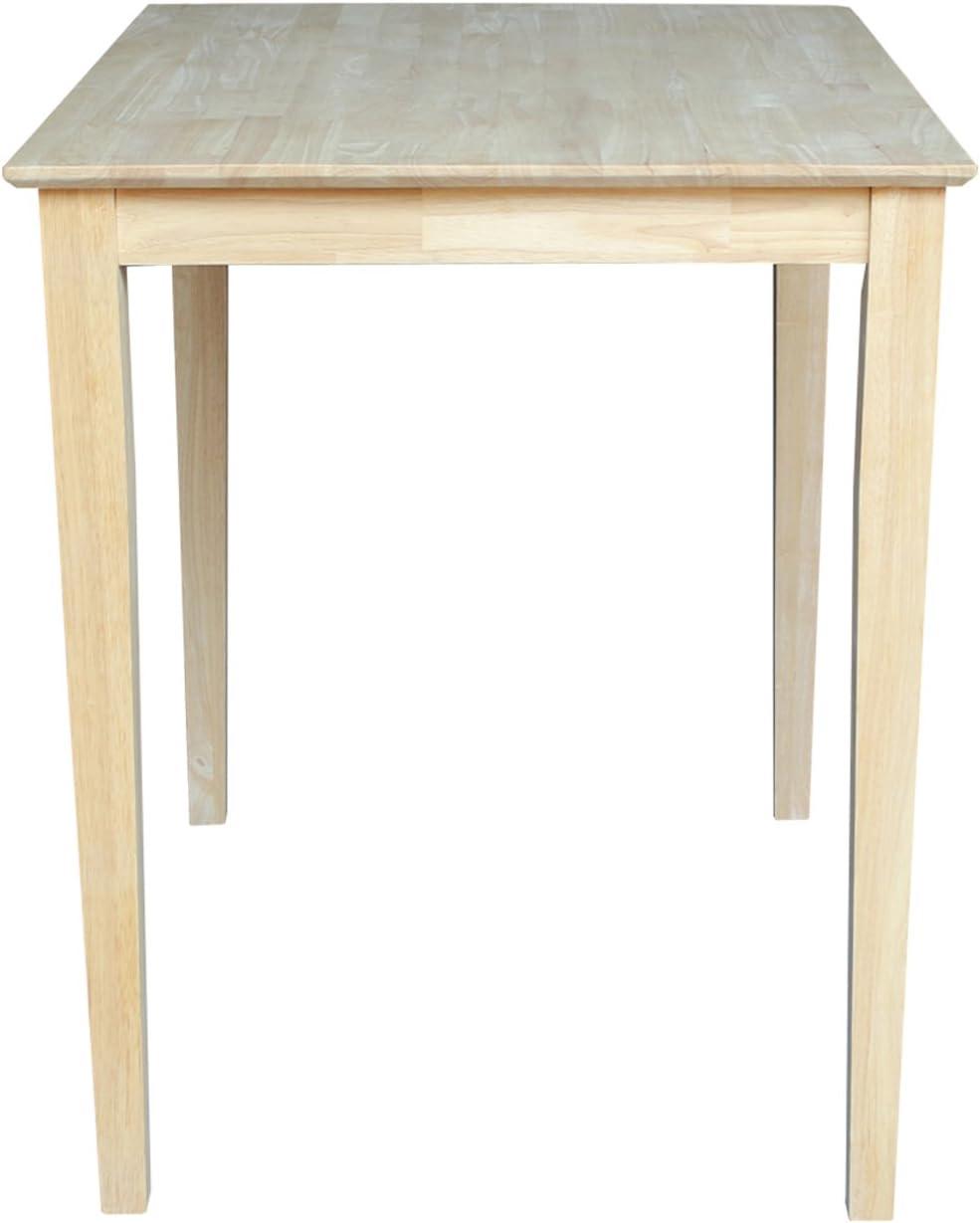 30" X 42" Solid Wood Counter Height Table Unfinished - International Concepts