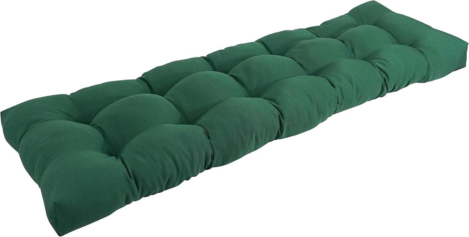 Forest Green Tufted Cotton Polyester Indoor Bench Cushion