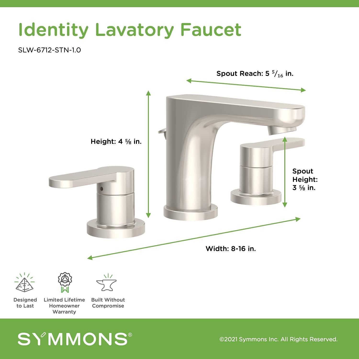 Satin Nickel Widespread Two-Handle Bathroom Faucet with Metal Drain