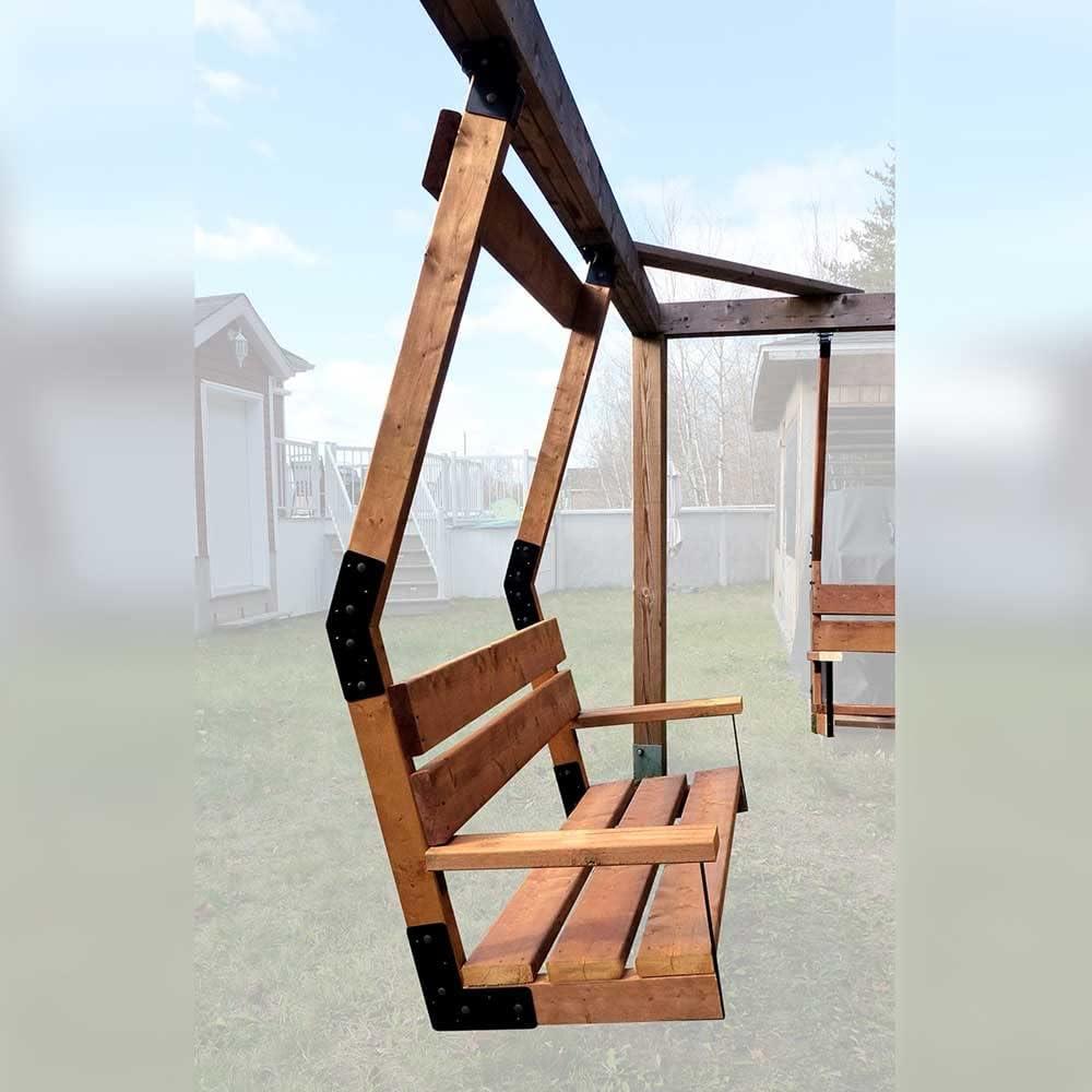 Pylex Swing Brackets for Chair, Outdoor Patio Swings, Wooden Porch Bench, Heavy-Duty Steel DIY Kit - 500 lbs - Steel Bracket Only