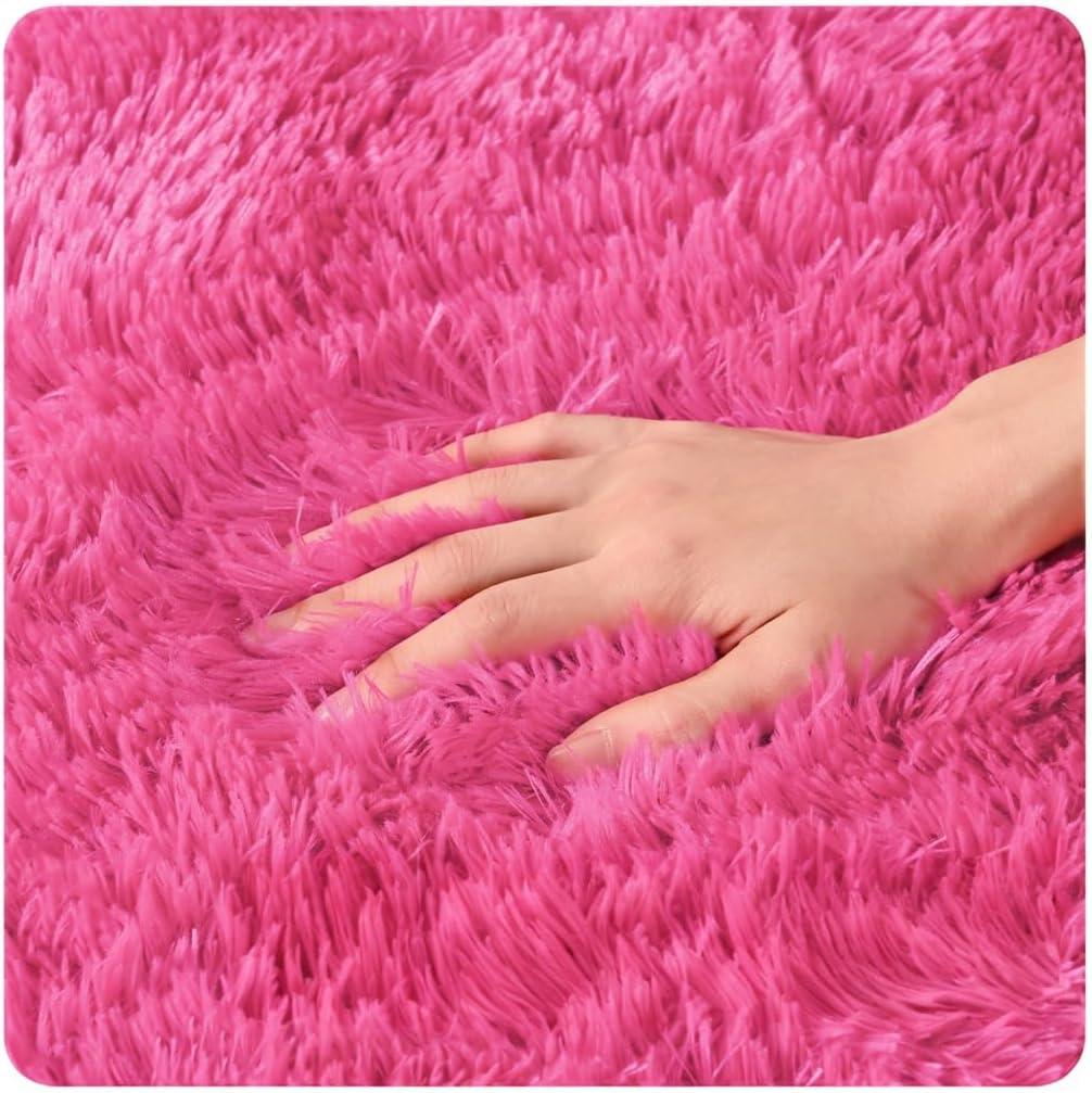 Softlife Super Soft Rug For Living Room Fluffy Rugs For Dorm Room Cute Plush carpet For Bedroom,8' x 10',Red