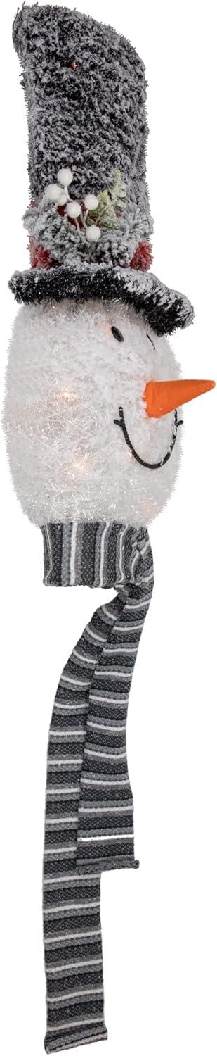 Northlight 25" Lighted Snowman with Black Frosted Top Hat Christmas Tree Topper