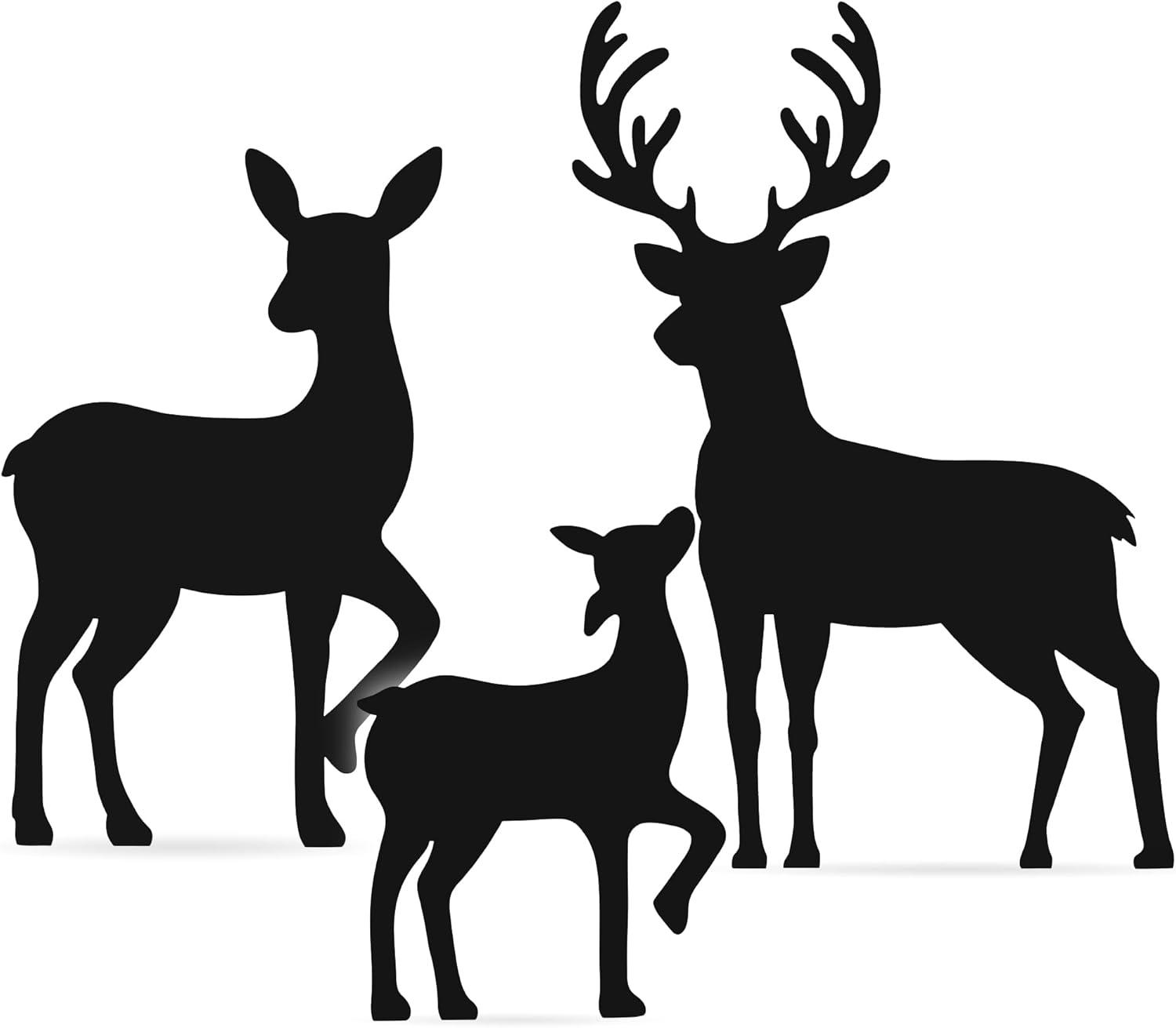 Best Choice Products 3-Piece 46in 2D Deer Family Silhouette Set, Outdoor Christmas Yard Decor w/ Buck, Doe, Fawn