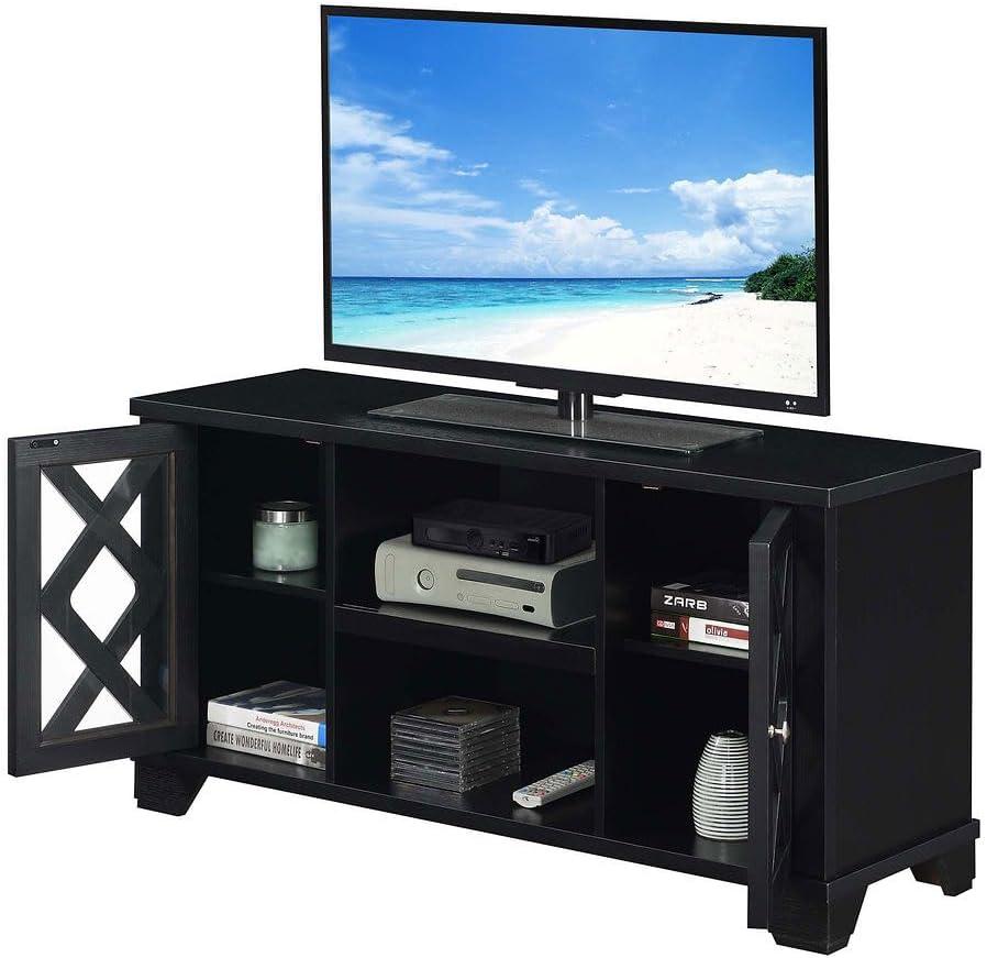 Gateway 48" Black Wood TV Stand with Cabinet Storage