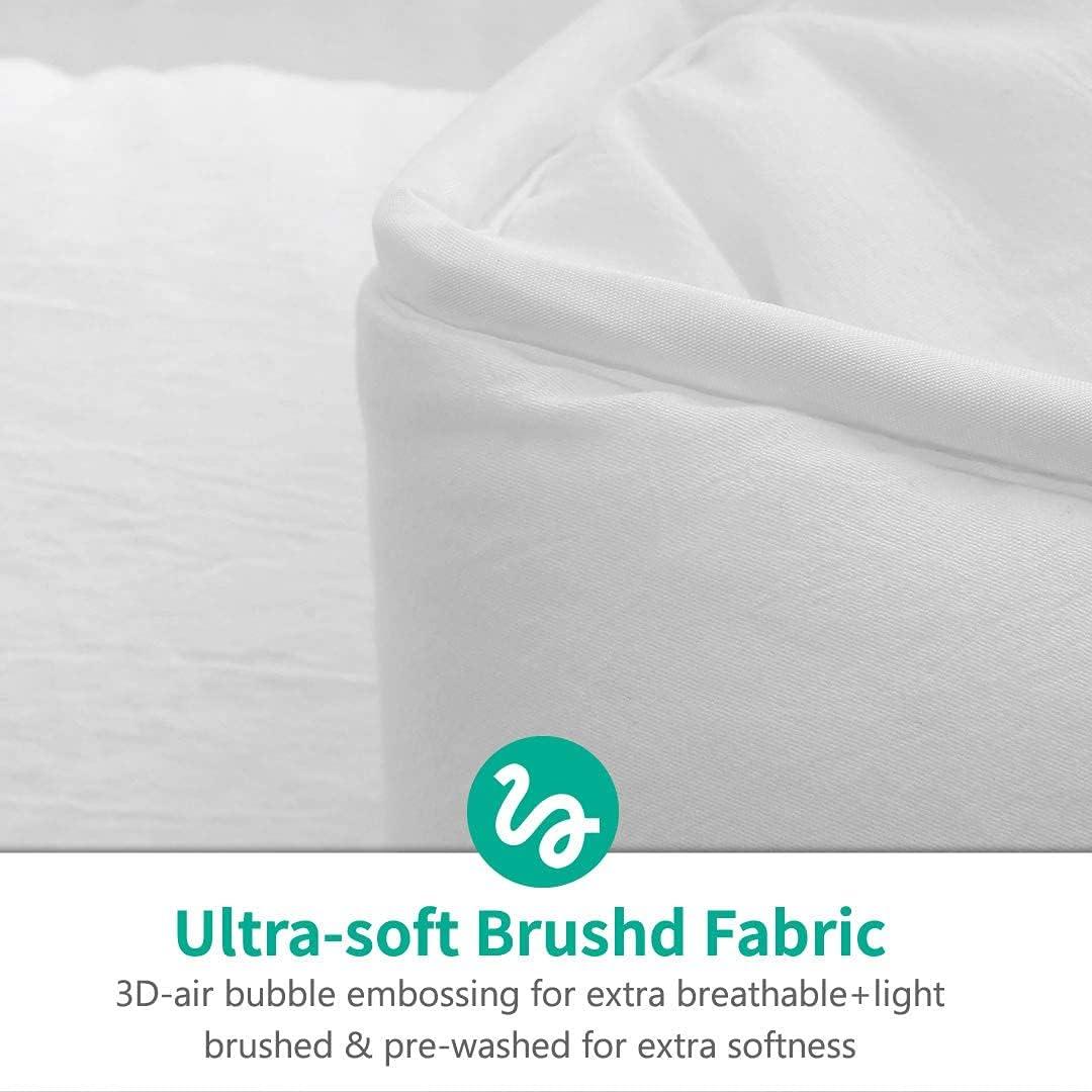 APSMILE Reversible All Season Ultra Soft Cloud Fluffy Plush Recycled Microfiber Down Alternative Full King Comforter Duvet Quilt, All White