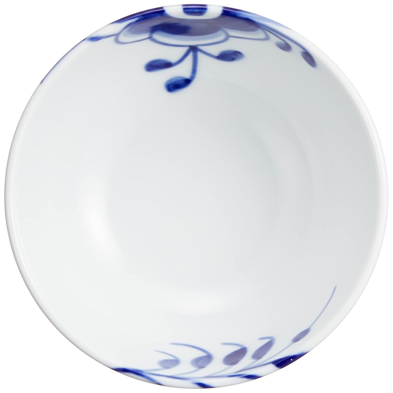 Blue Fluted Mega Hand-Painted Ceramic Fruit Serving Bowl