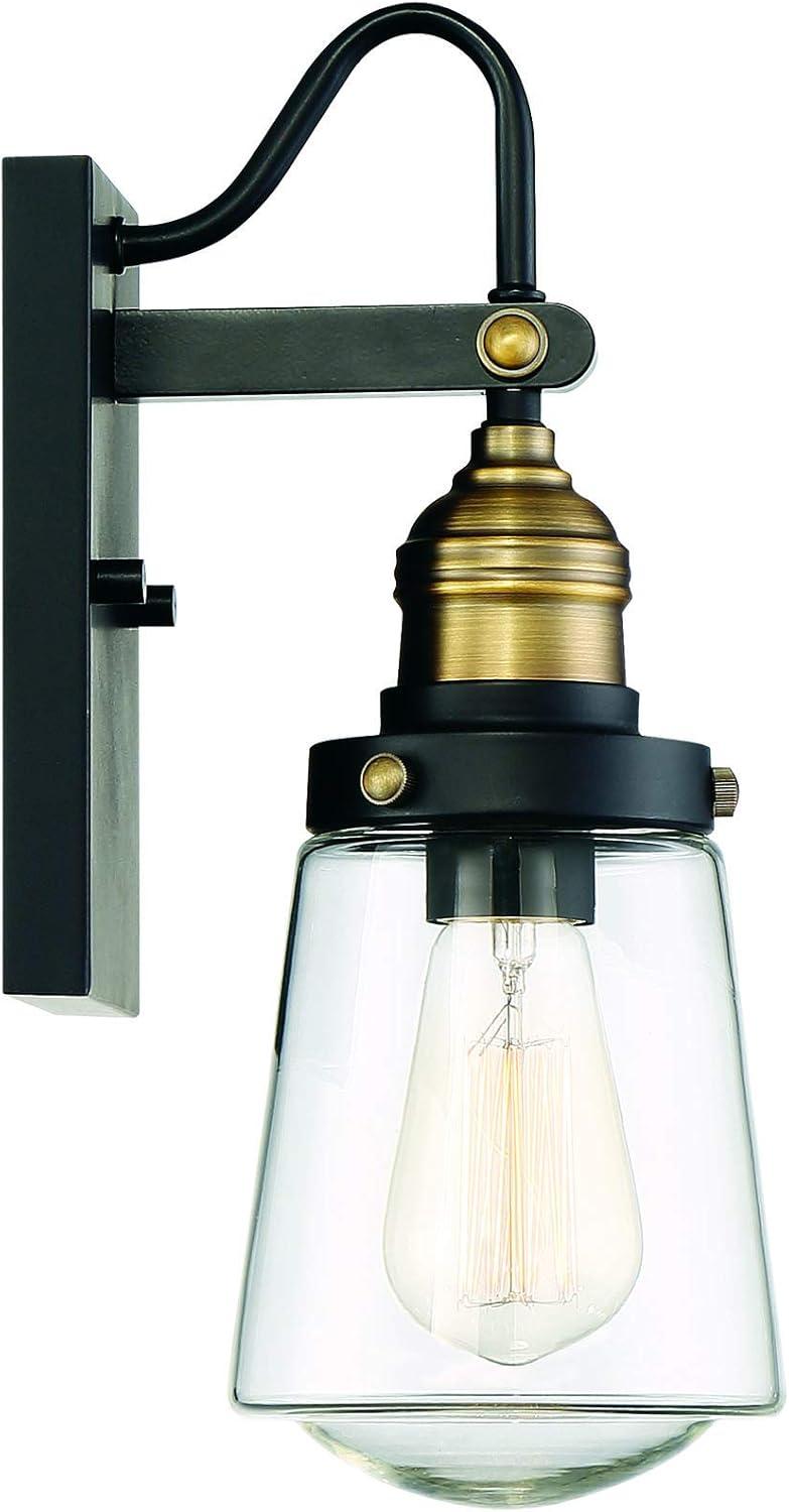 Savoy House Exterior Collections 1 - Light Wall Light in  Vintage Black/Warm Brass