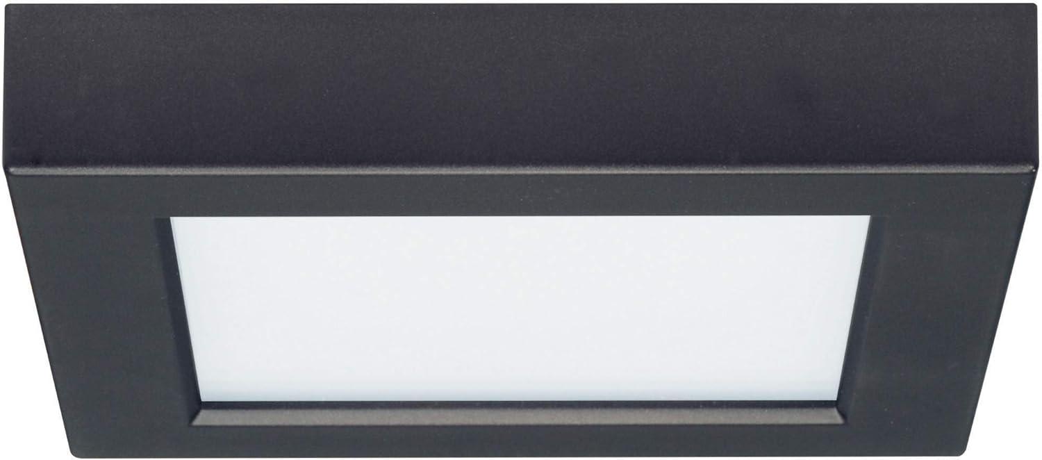 Sleek Black 5" Square Aluminum LED Flush Mount for Indoor/Outdoor