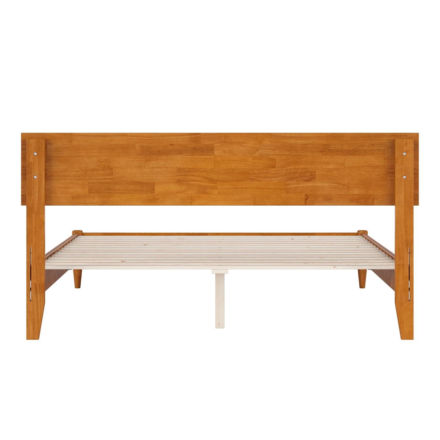 AFI Aria Queen Modern Solid Wood Low Profile Platform Bed, Light Toffee
