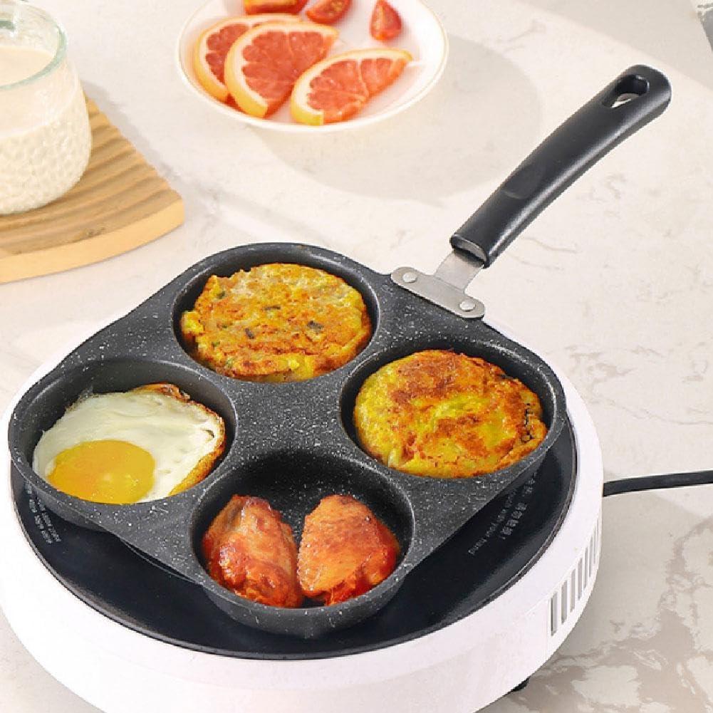 Egg Pan,Breakfast Frying Pan,4 Cup Egg Pans Nonstick,Nonstick Granite Omelette Skillet,Pancake Pan and Egg Cooker and Grill Pan,Suitable for Gas and Induction Cooktops