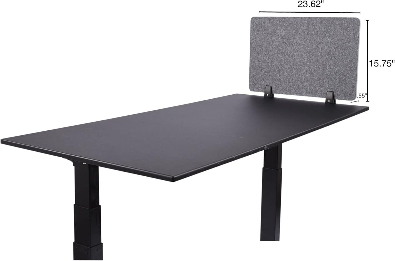 Stand Up Desk Store ReFocus Raw Clamp-On Acoustic Desk Divider Mounted Privacy Panel to Reduce Noise and Distractions (Castle Gray, 23.6" x 16")