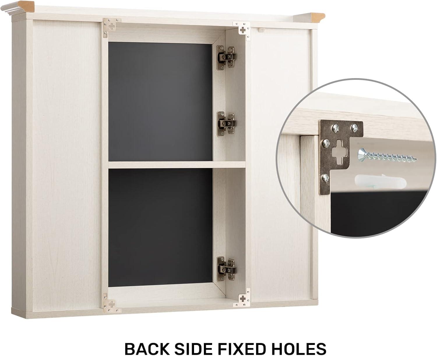 ALIMORDEN Mirror Medicine Cabinet with Shelves, Bathroom Wall Storage Cabinet, 30 Inch x 28 Inch, Over The Vanity, Toilet (No Back Board), White with Wood Grain