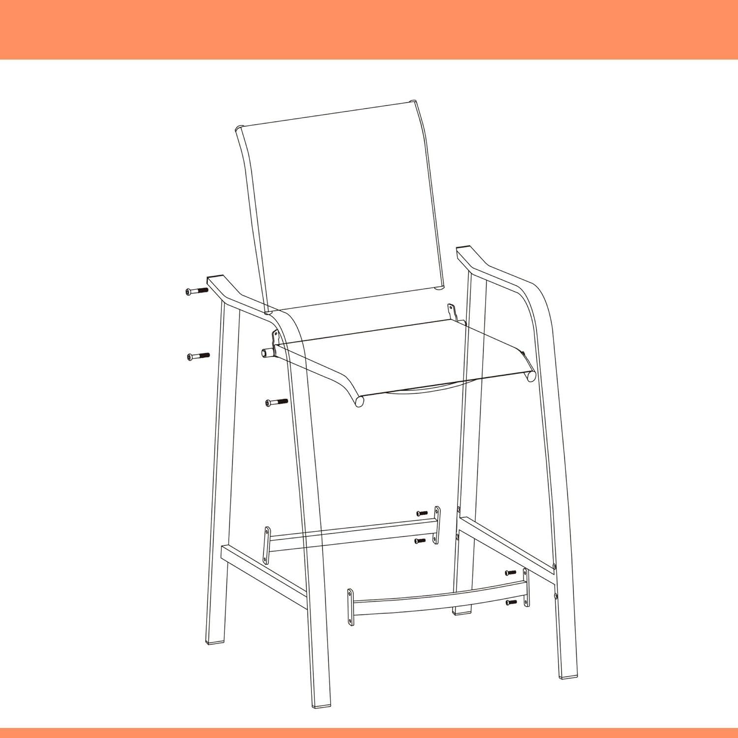Pellebant Set of 2 Outdoor Counter Height Bar Stools  Aluminum Patio Bar Chairs,Espresso