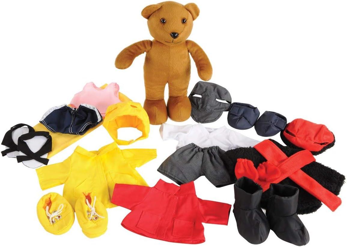 Brown Plush Weather Bear with Seasonal Outfits Set