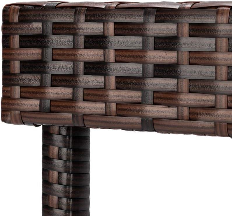 Hassch 24" Counter Height Rattan Wicker Bar Stools Set of 4, Bistro Pub Backless Barstools, Kitchen Dining Room Chairs, Indoor Outdoor Furniture (Brown)