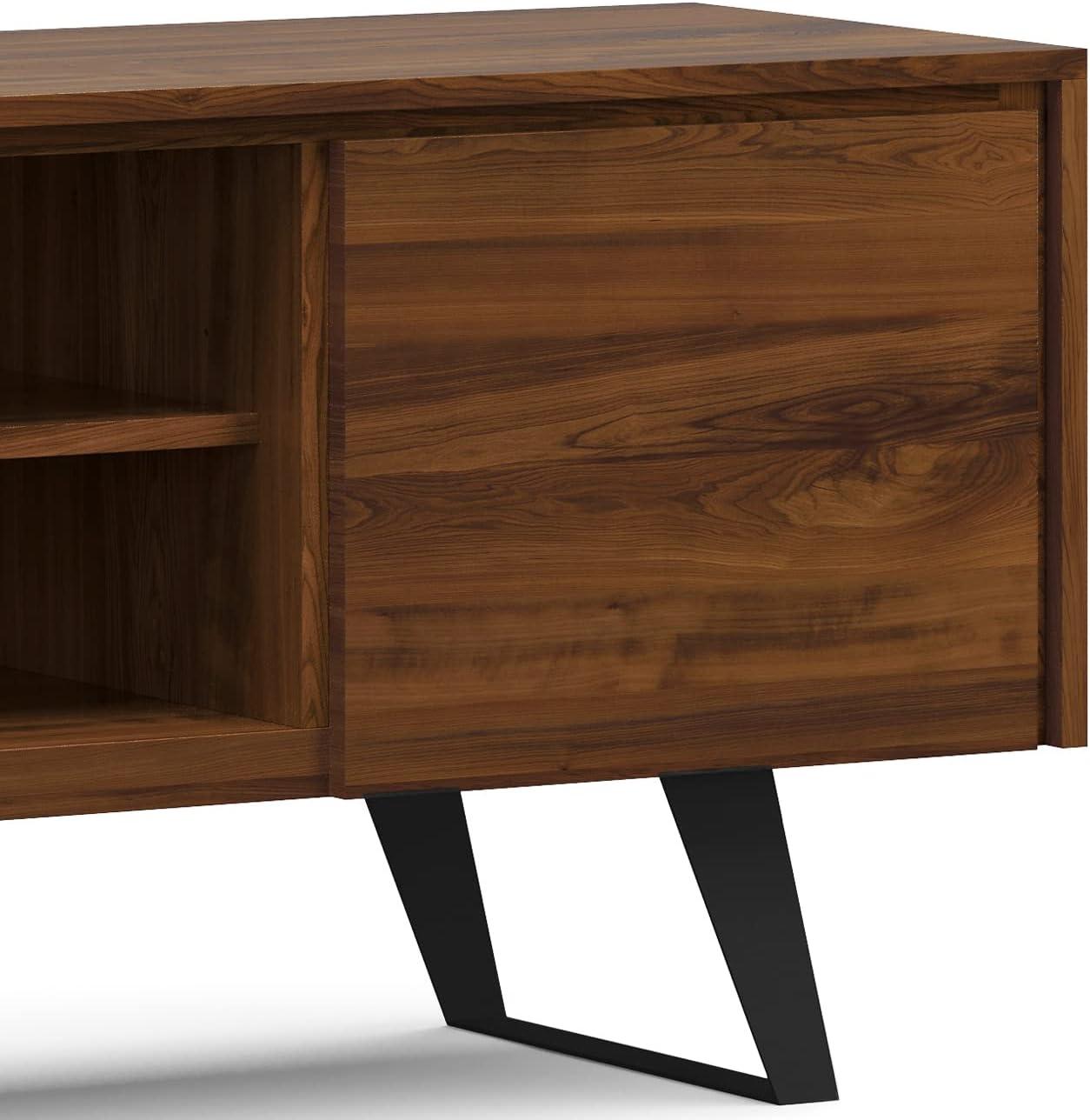 Simpli Home Lowry 63"W Solid Wood Modern Industrial TV Stand for TVs up to 70" with Storage