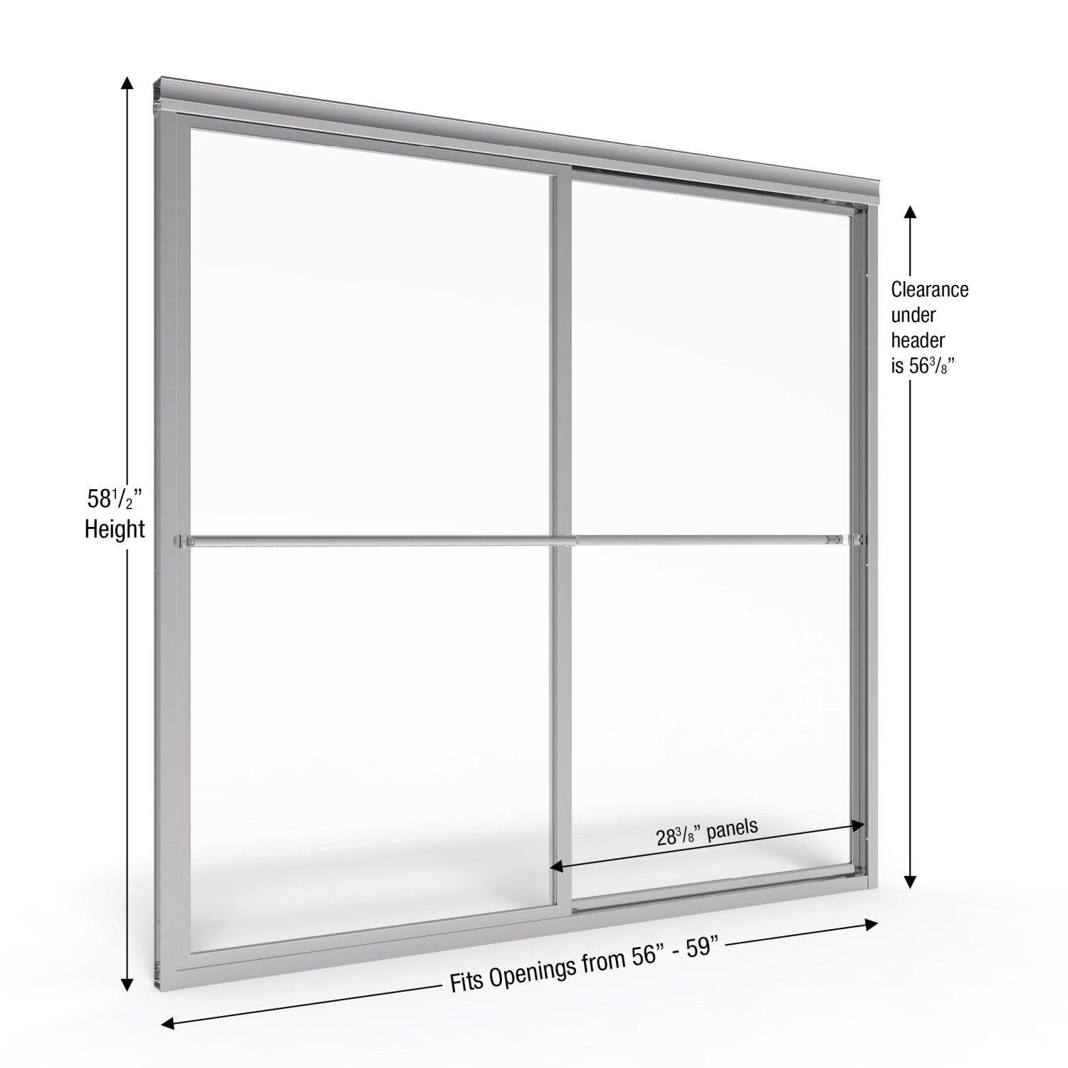 Basco Deluxe 56"W x 58.5" H Framed Tub Door A0516-60CLSV