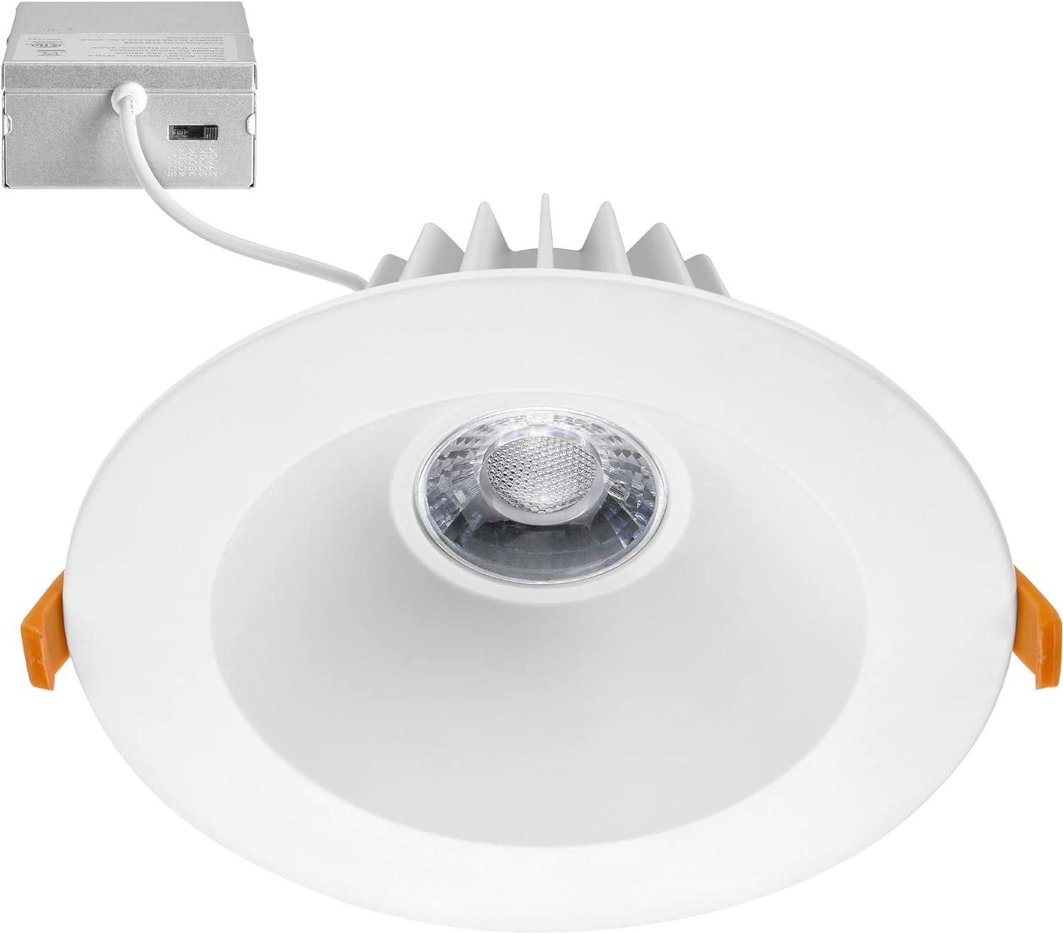 Maxxima 6 in. Ultra-Thin Recessed Anti-Glare LED Downlight, Canless IC Rated, 1300 Lumens, 5 Color Temperature Selectable 2700K/3000K/3500K/4000K/5000K, Dimmable, 90 CRI, 5 CCT Slim, J-Box Included