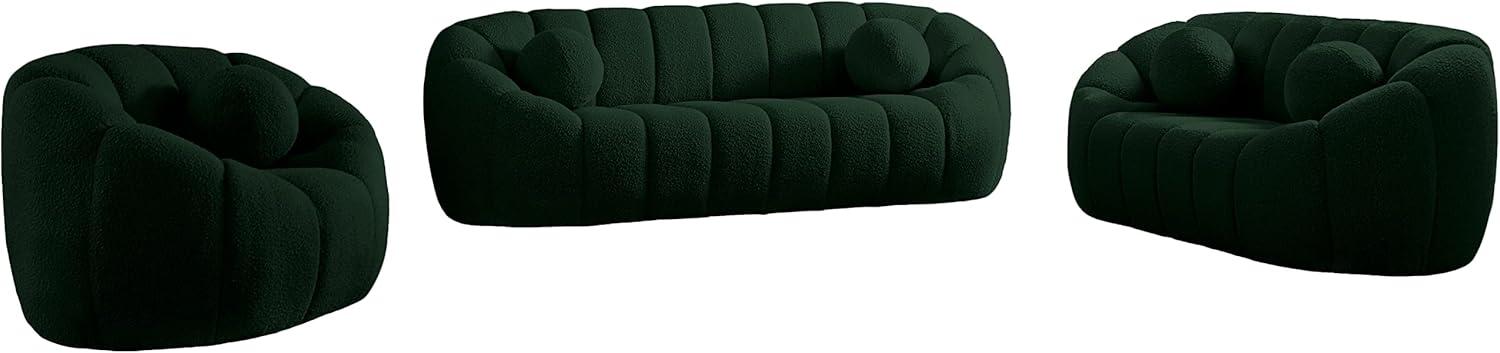 Meridian Furniture Elijah Green Boucle Fabric Sofa